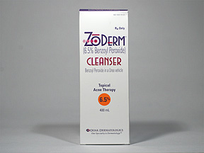 ZoDerm (benzoyl peroxide topical) 6.5%-10% cleansing